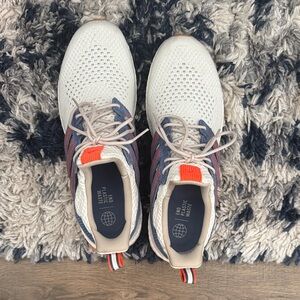 adidas White and Blue Athletic Shoes